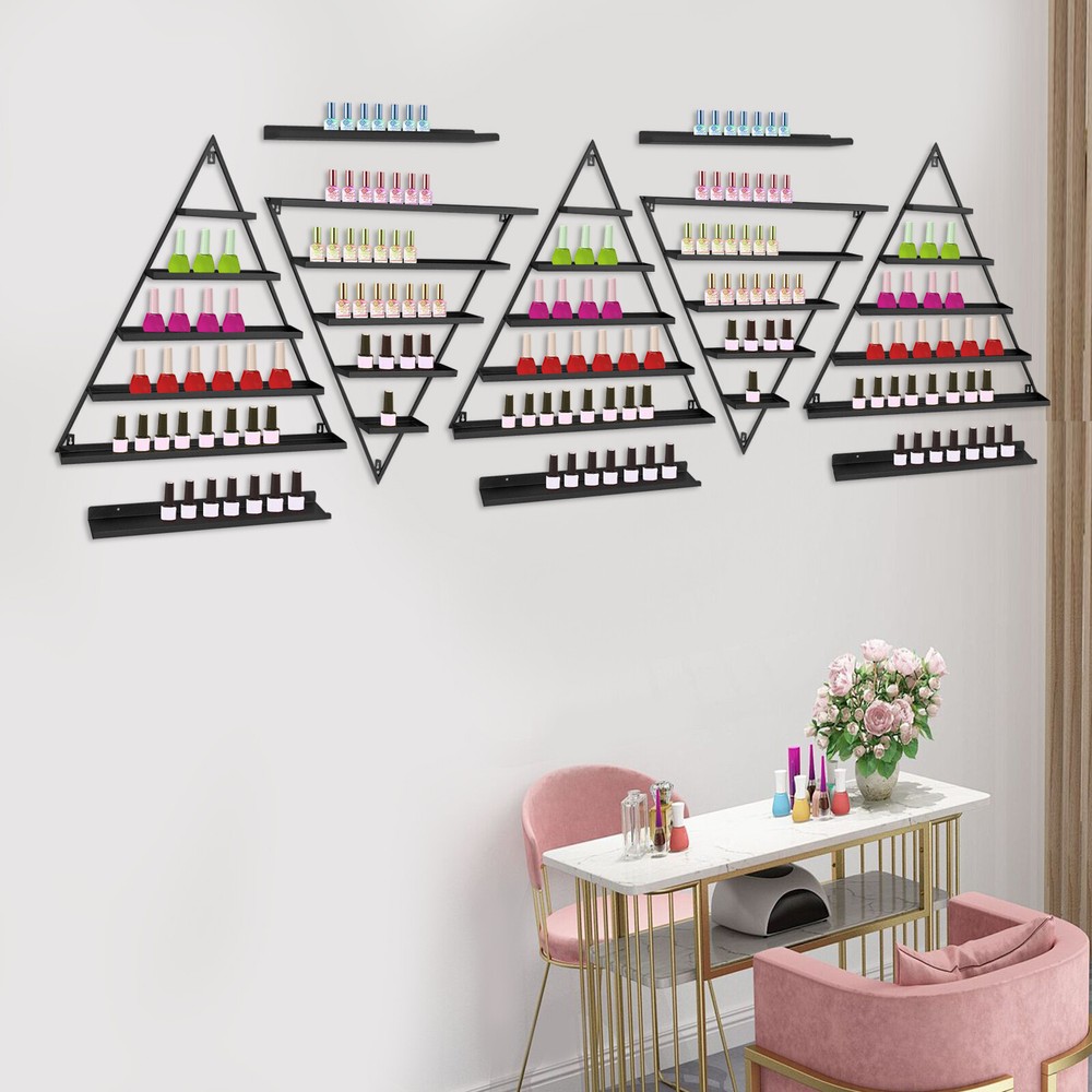 10PCS Triangular Nail Polish Racks, Wall-mounted Nail Polish Racks, 5-tier