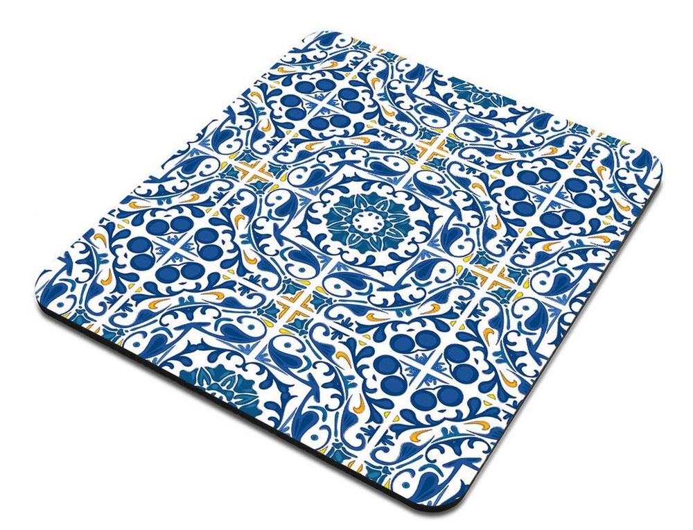 Mouse Pad Portuguese Tile Print Office Present Mouse Mat Moroccan Tile Mouse ...