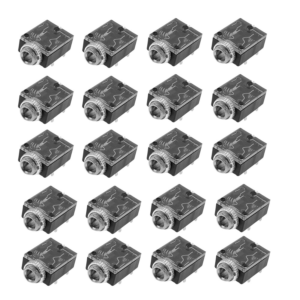 20 Pcs 5 Pin 3.5mm Audio Mono Jack Socket PCB Panel Mount for Headphone A