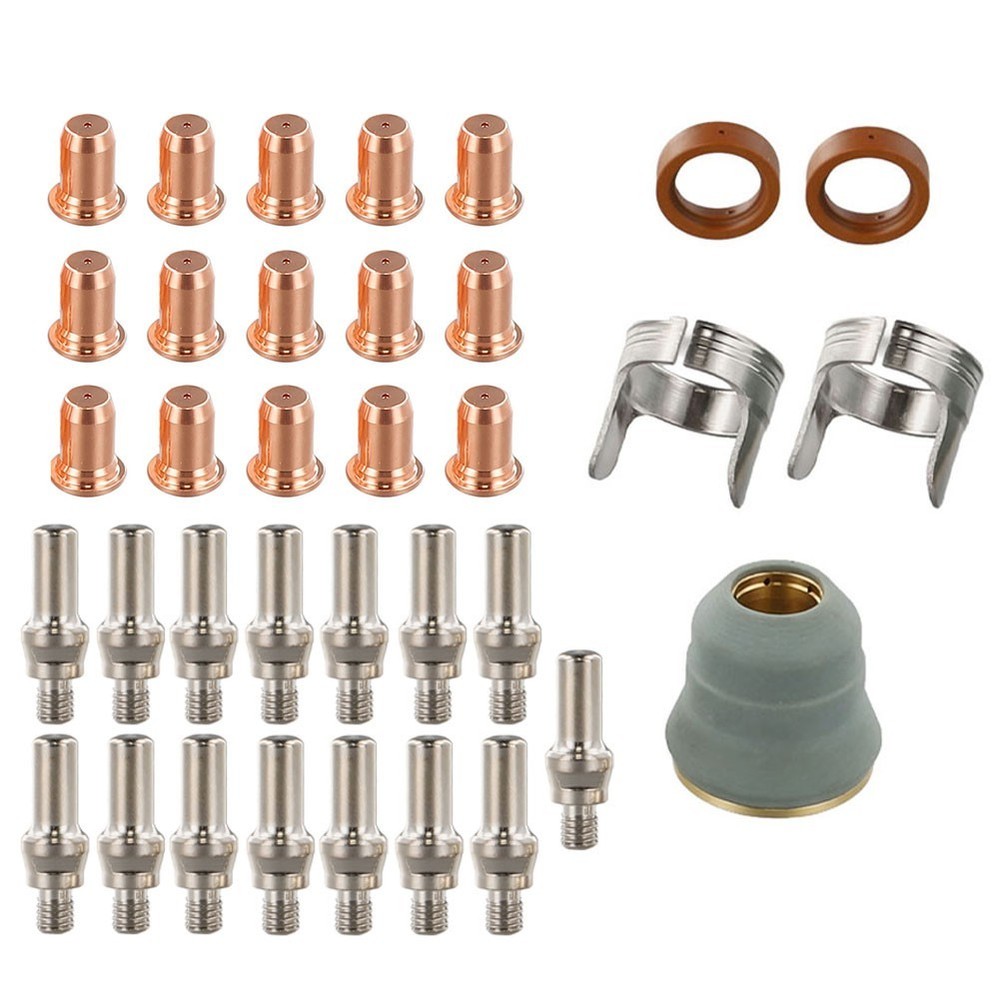35PCS Plasma Cutter Torch Kit for IPT60 For PT40 Electrodes Tips Shield Cap