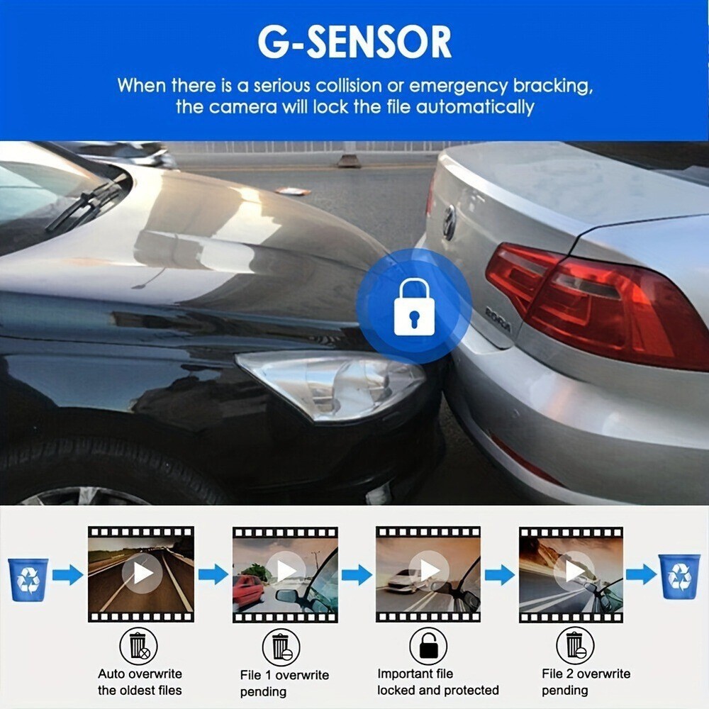 1 set Three Lens Hd Car Recorder 1080p Front/rear Reverse Image