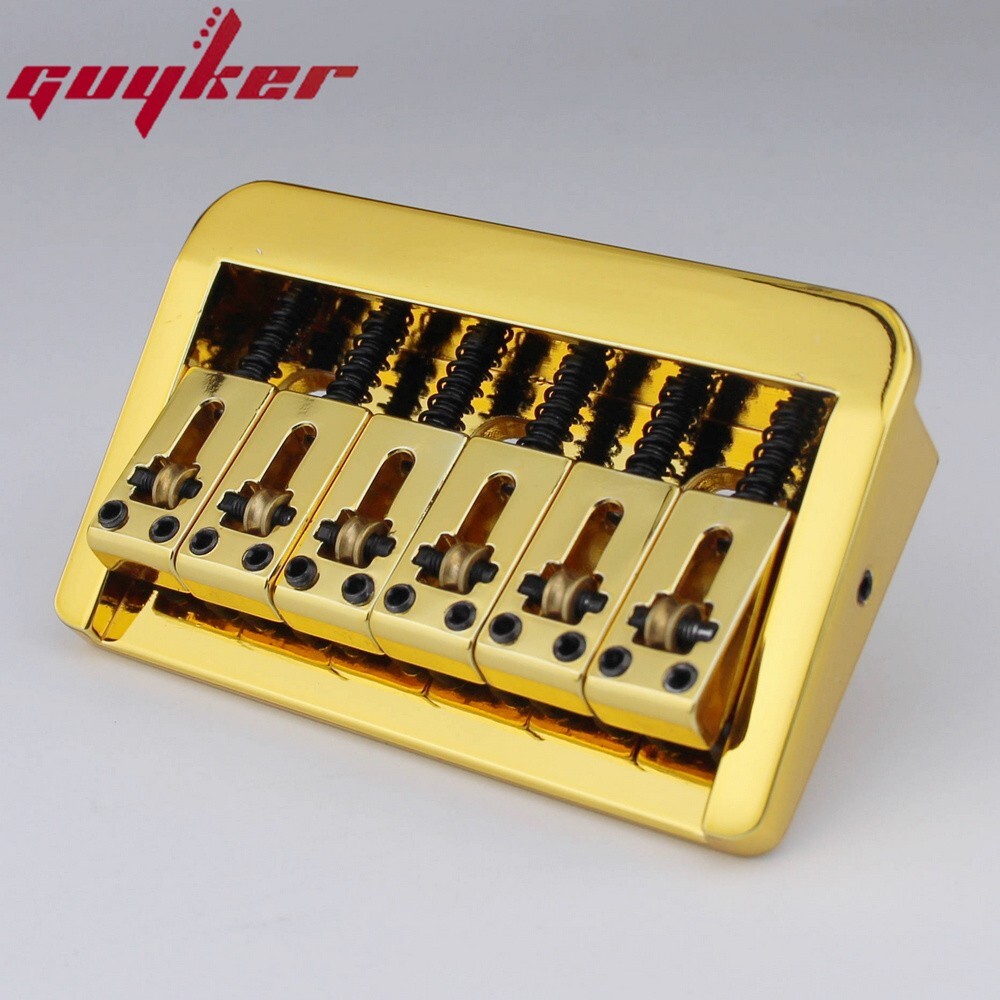 Guyker Adjustable Guitar Bridge 10.5mm String Space With Copper Fixed Saddles GD