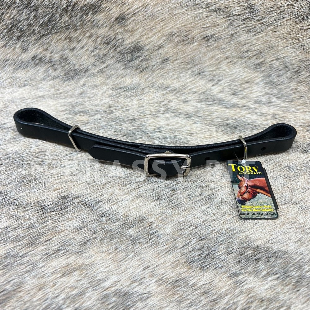 Tory Black Leather Curb Strap