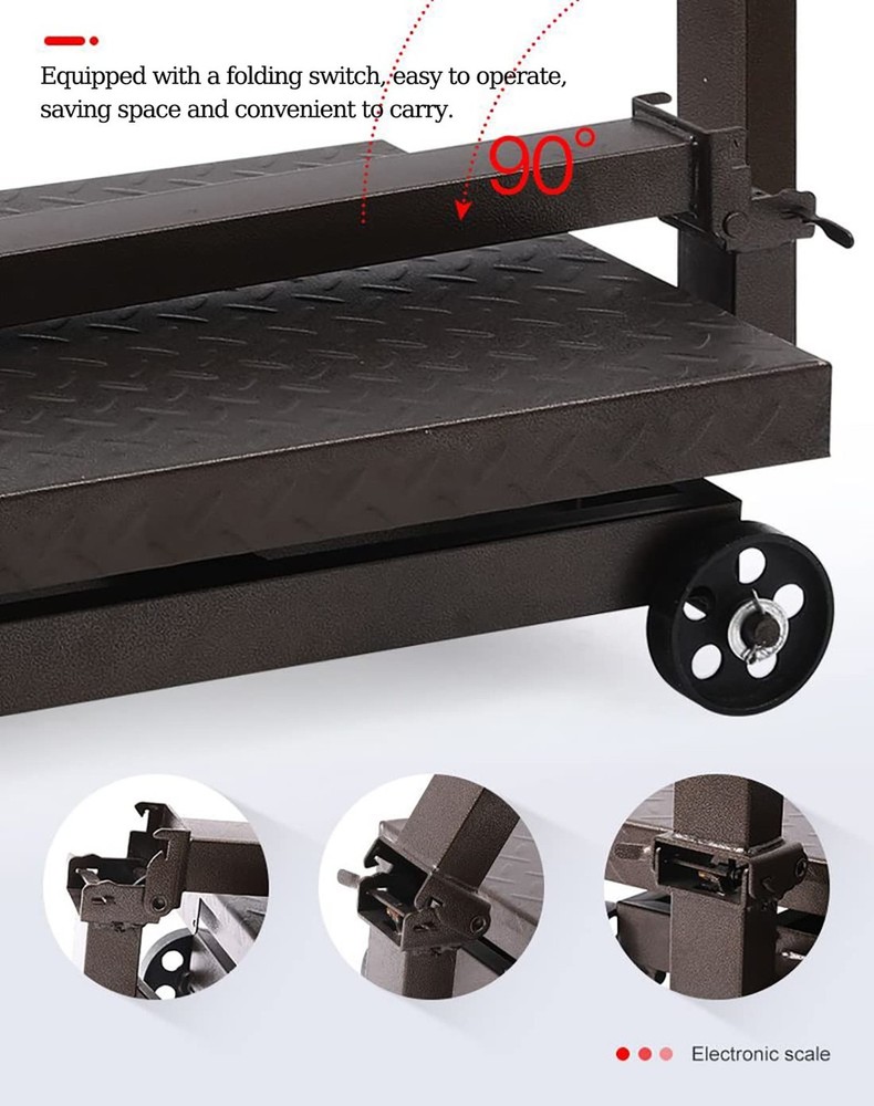 Large Platform Scale with Wheel 660 LB Floor Weight Computing Postal Scale Di...