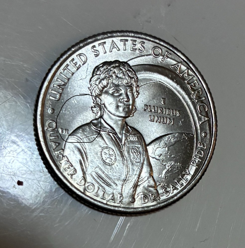 2022 P Dr. Sally Ride Quarter ERROR Ghost Comet Tail & “In COD We Trust”