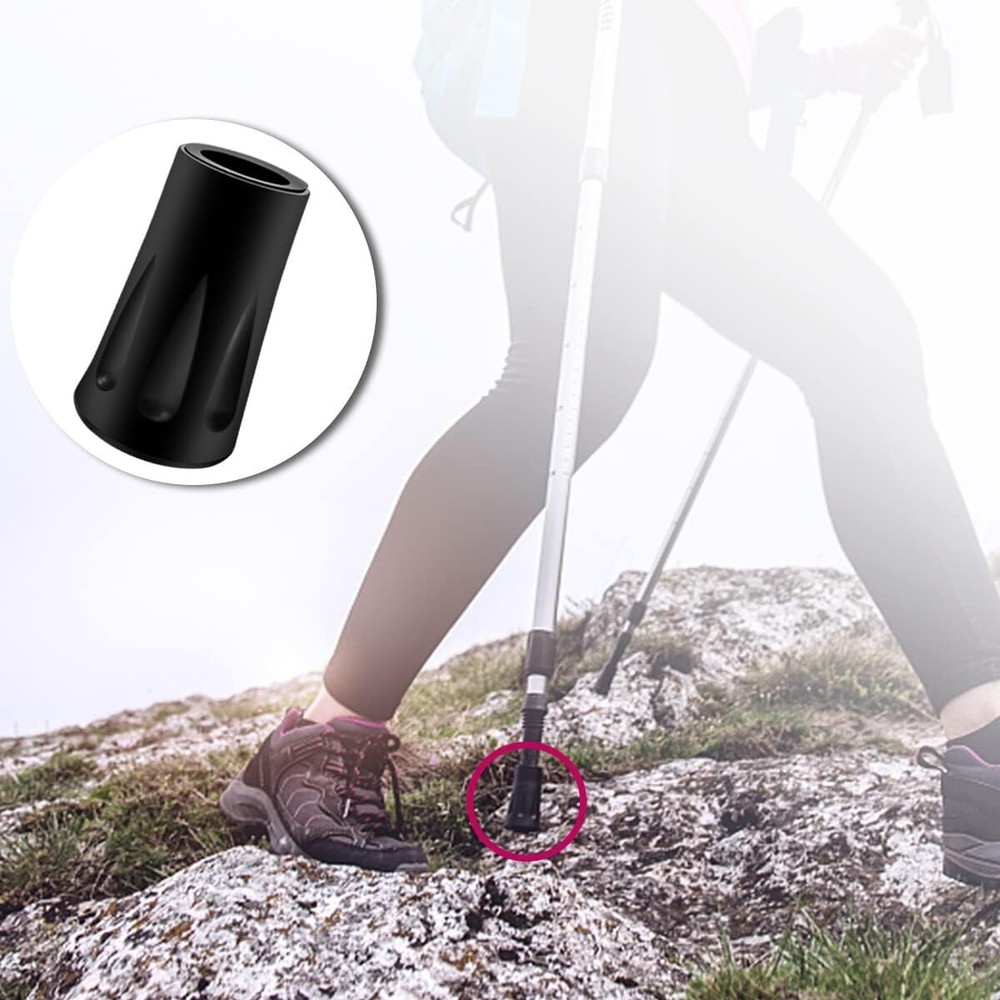 8 PCS Trekking Pole Tips Replacement Protectors Pole Tips Rubber Tips For Hiking