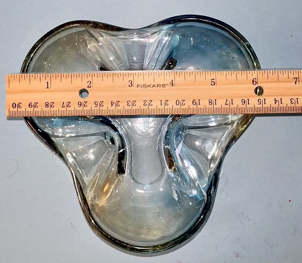 Iridescent Blue Dichromatic Glass Nut Candy Dish