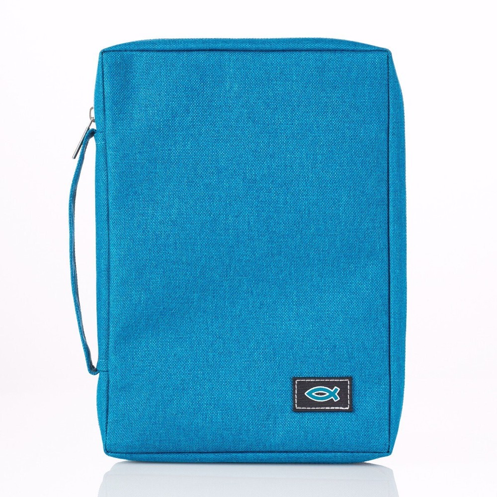 BIBLE COVER-VALUE-FISH-MED-BLUE