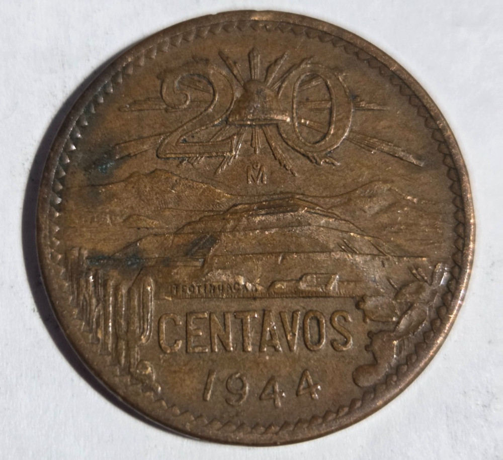 1944 Mexico 20 Centavos KM-439