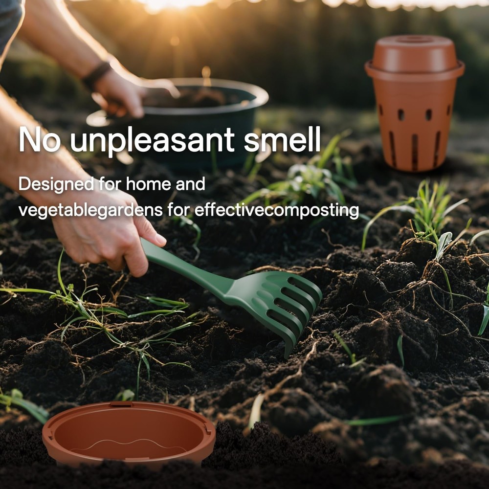 Underground Worm Composting Bin, Outdoor Mini Inground Worm Composter for Beginn