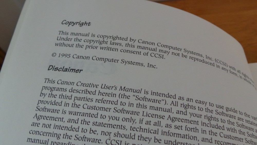 1995 - Canon Creative User's Printer Manual