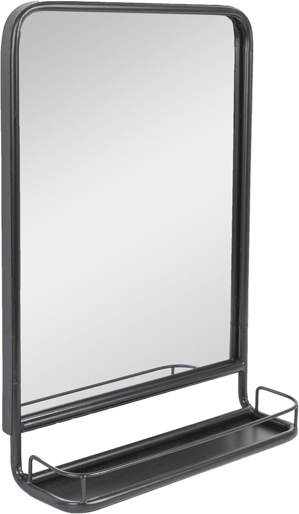 Large Metal Framed Mirror with Shelf