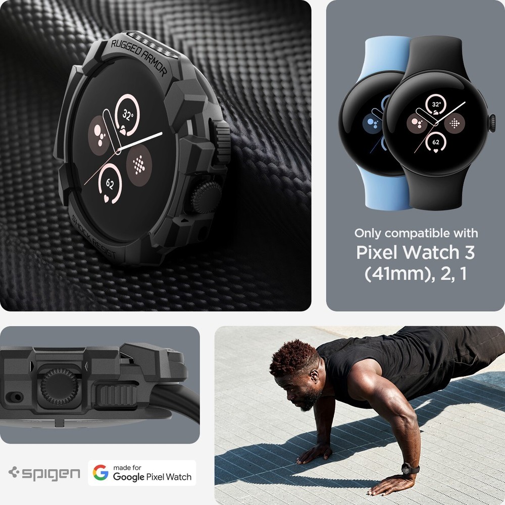 For Pixel Watch 3 (41mm) | Spigen Rugged Armor Watch Case