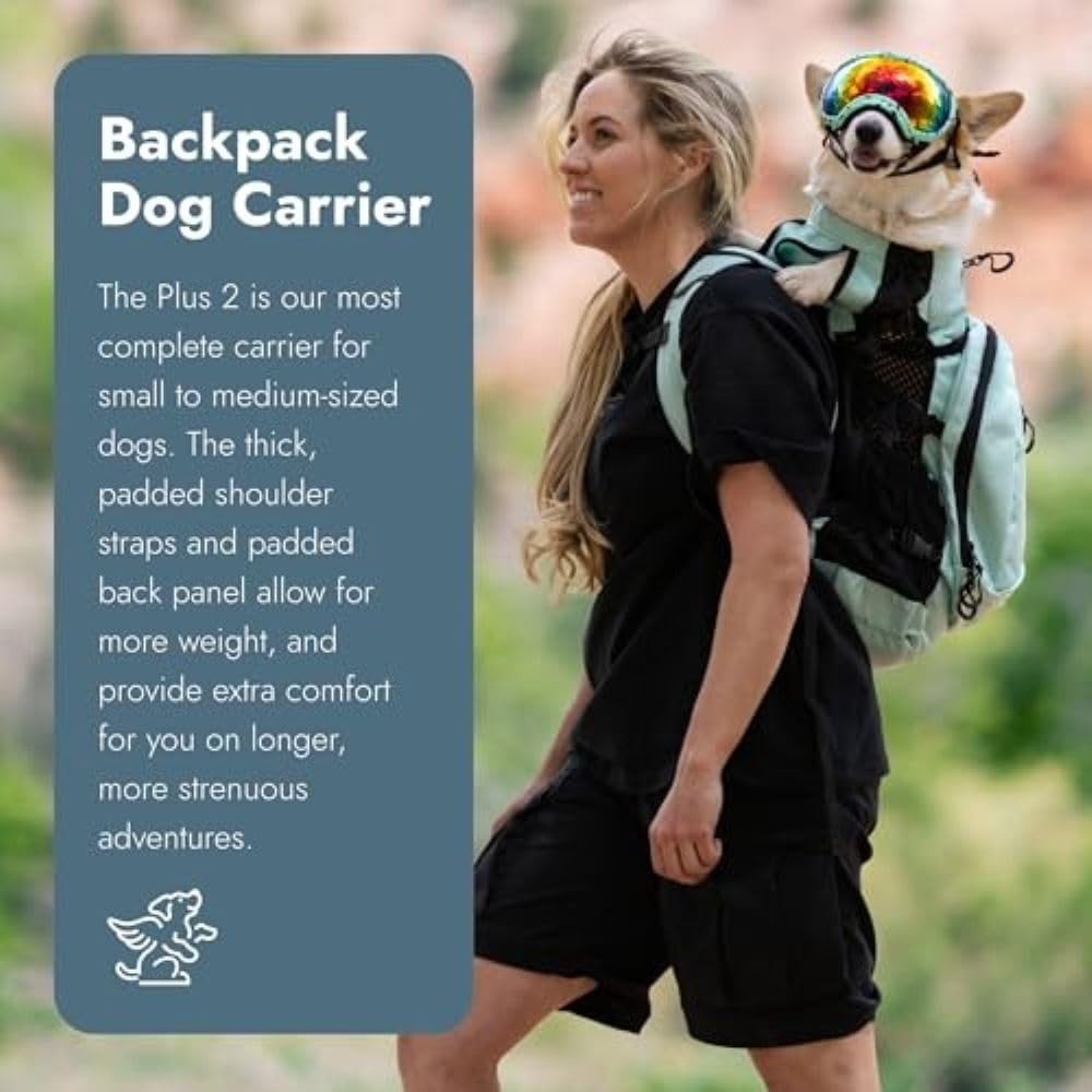 Plus 2 - Small, Light Grey - Ideal for Dogs 13-16” Long - Adjustable, Backpac...