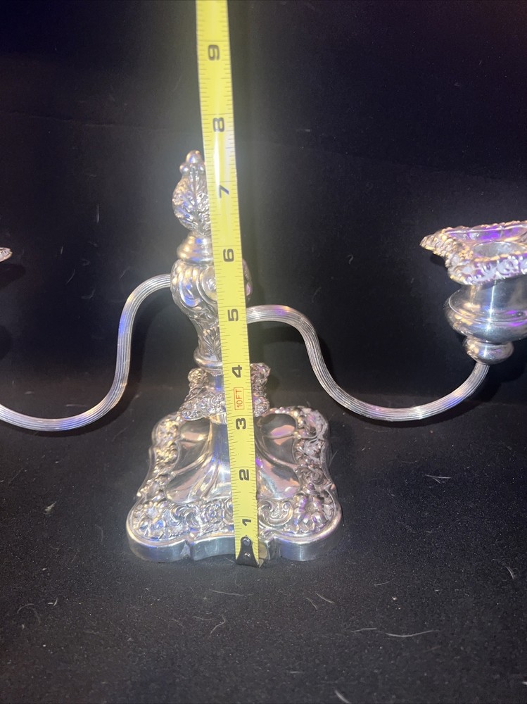 Two Arm Candelabra Silver plated Unbranded