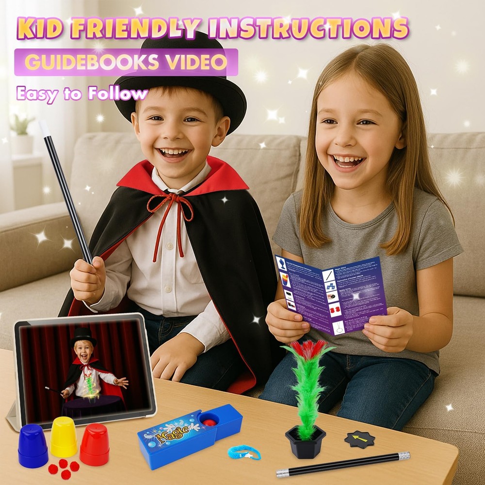 Magic Kit, Magic Tricks for Kids, Magic Set Includes Magic Wand Magician Cost...