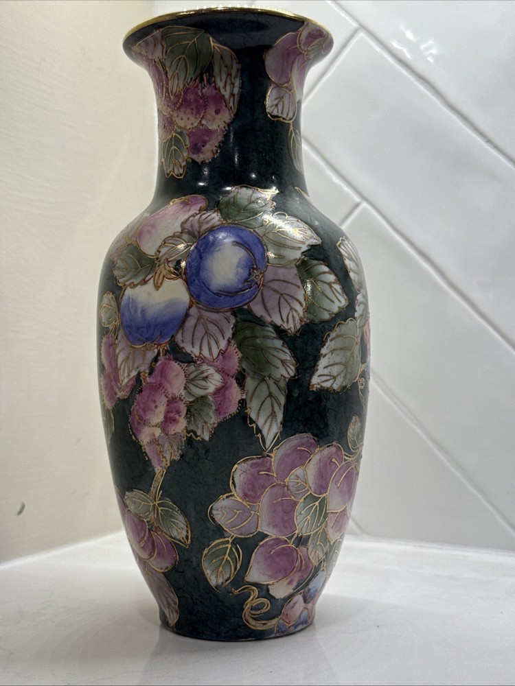 Andrea By Adela Hand Painted Fruit Vase 10”