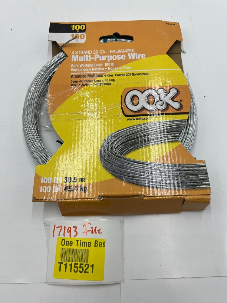 OOK 100 ft 4 strand 20 GA. Galvanized Multi-Purpose Wire 534824