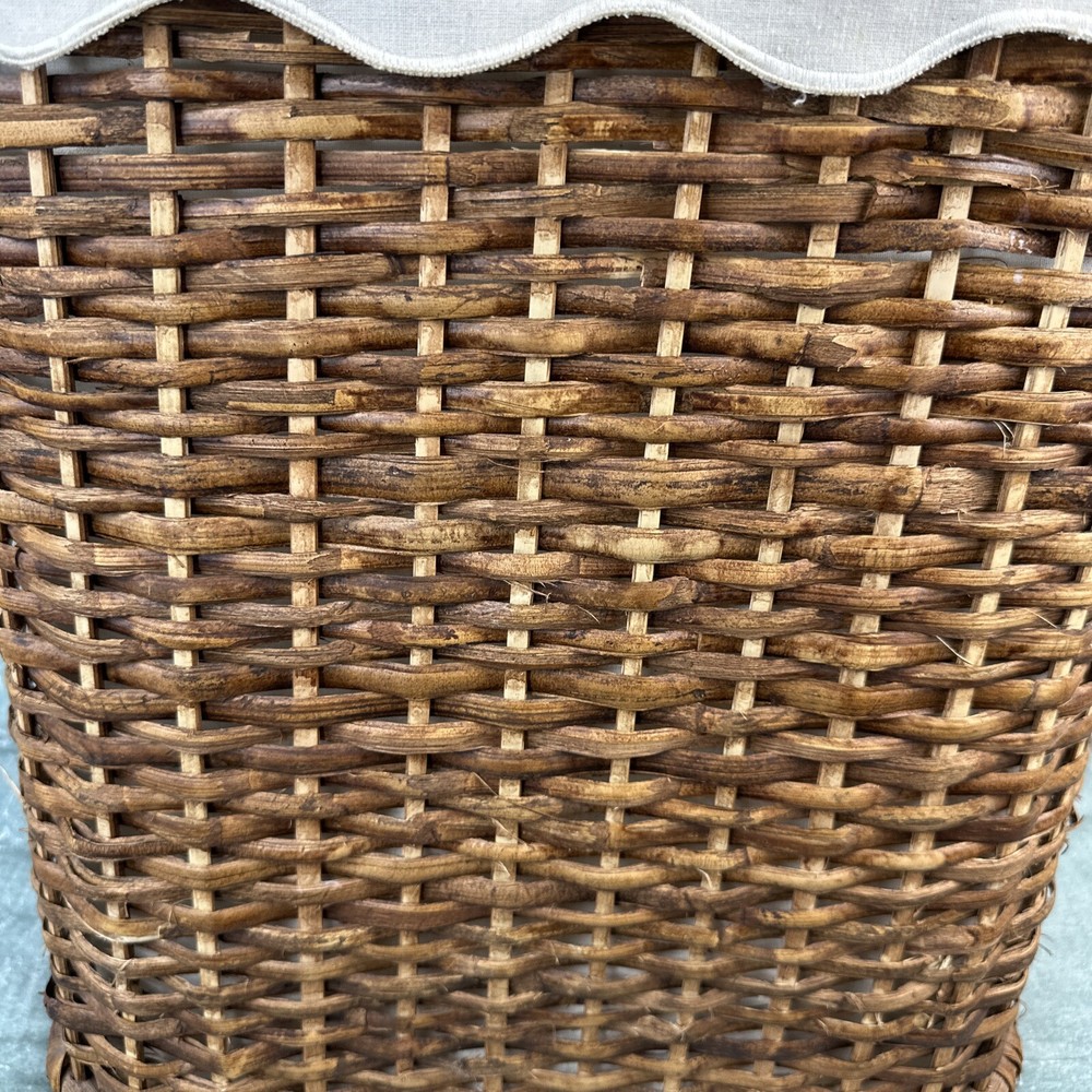 Lined Woven Rattan Laundry Hamper