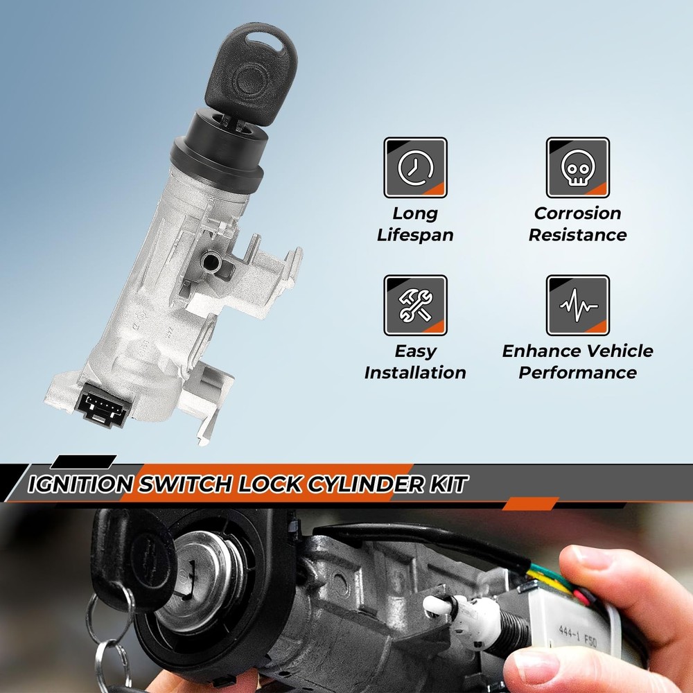 Ignition Switch Kit Lock Cylinder with Key Ignition Switch Fit for Volkswagen...