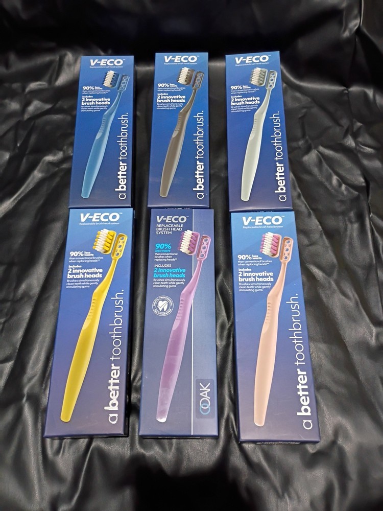 6 V-ECO Replaceable Brush Head System A Better Toothbrush Toothbrushes NEW
