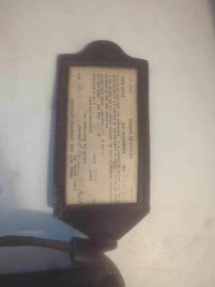 Vtg General Electric GE Analog AC Voltmeter AP-12 Untested