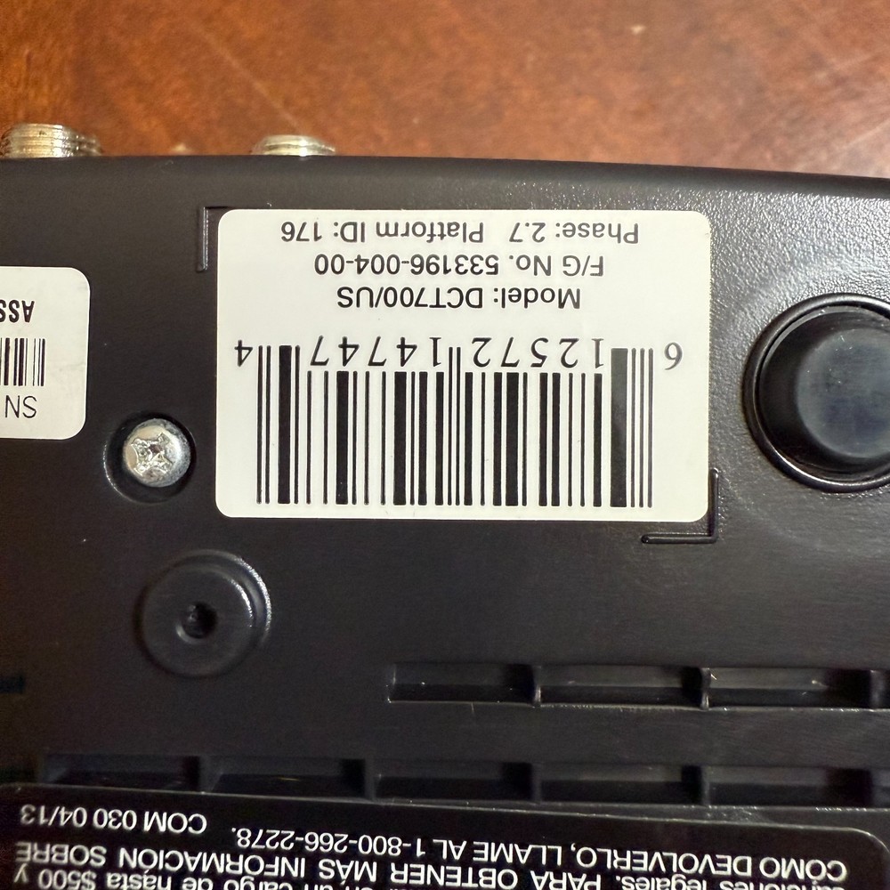 Motorola DCT700 Comcast Digital Cable TV Box Receiver Decoder