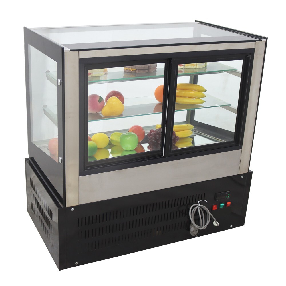Desktop Refrigerated Cake Display Bakery Cake Cabinet Showcase w/Defogging 220V