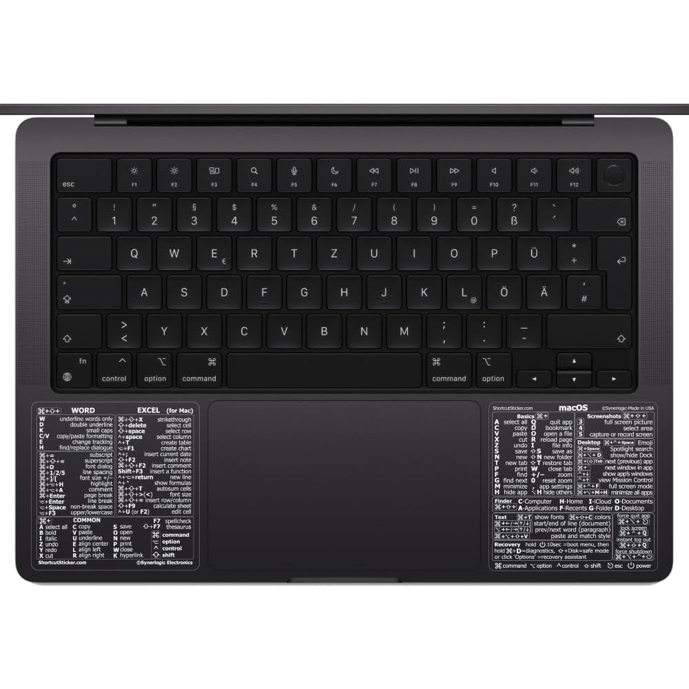 SYNERLOGIC Mac OS (M/Intel) + Word/Excel (for Mac) Quick Reference Keyboard
