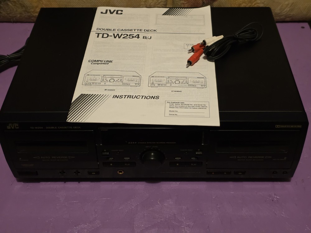 JVC TD-W254 Auto Reverse Dolby Dual Double Cassette Deck Working Please Read!