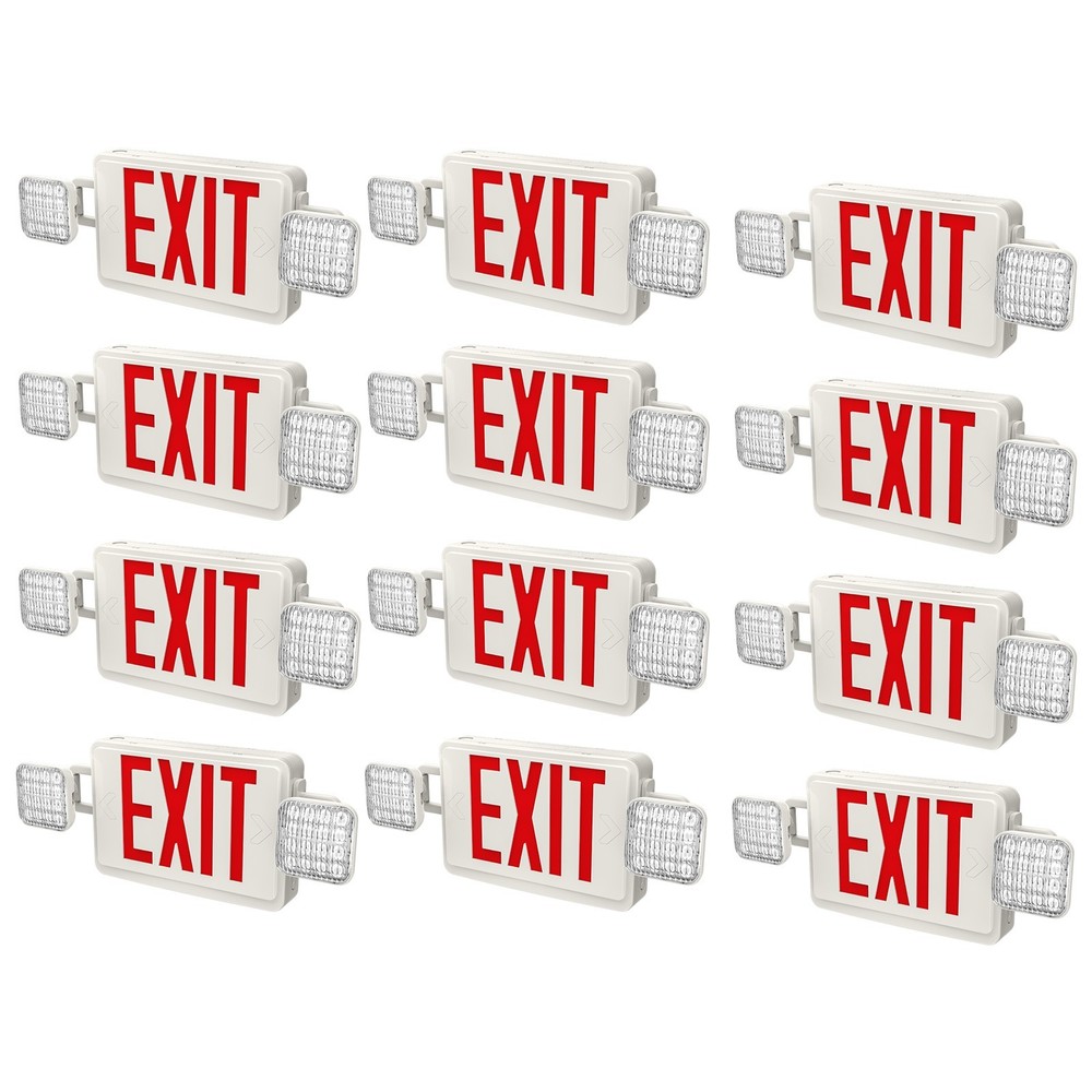 UL Listed-1 Pack Red Led Exit Sign Lights Combo with Battery For Led Exit Light.
