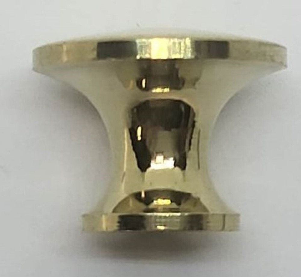 5/8" Polished Turned Solid Brass BOOKCASE Knob desk small cabinet drawer pull