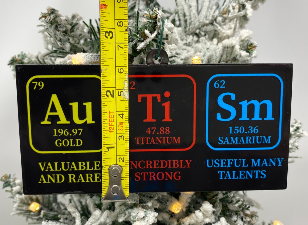 Autism Christmas Ornament Science Elements