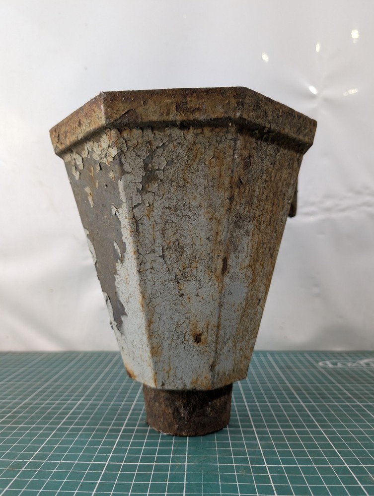 Vintage Cast Iron Gutter Rain Water Hopper / Planter Angular
