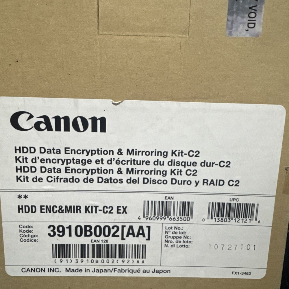 Canon HDD Data Encryption & Mirroring Kit - C2 3910B002(AA) NEW
