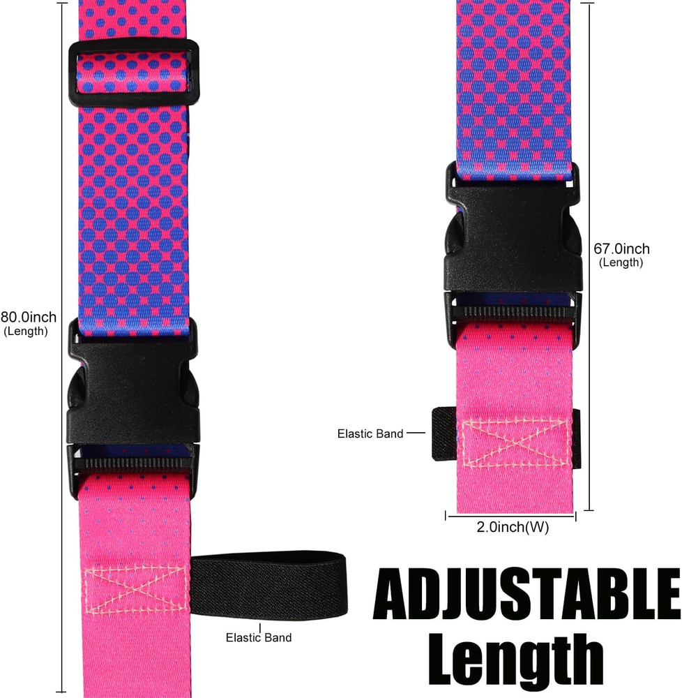 Luggage Straps for Suitcases TSA Approved-2 Pack Bright Personalized Gradient