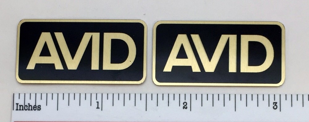 AVID Speaker Badge Logo Emblem Custom Aluminum Pair
