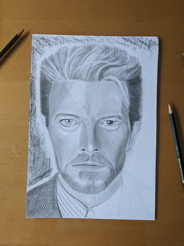 David Bowie Pencil Drawing Art Print A3