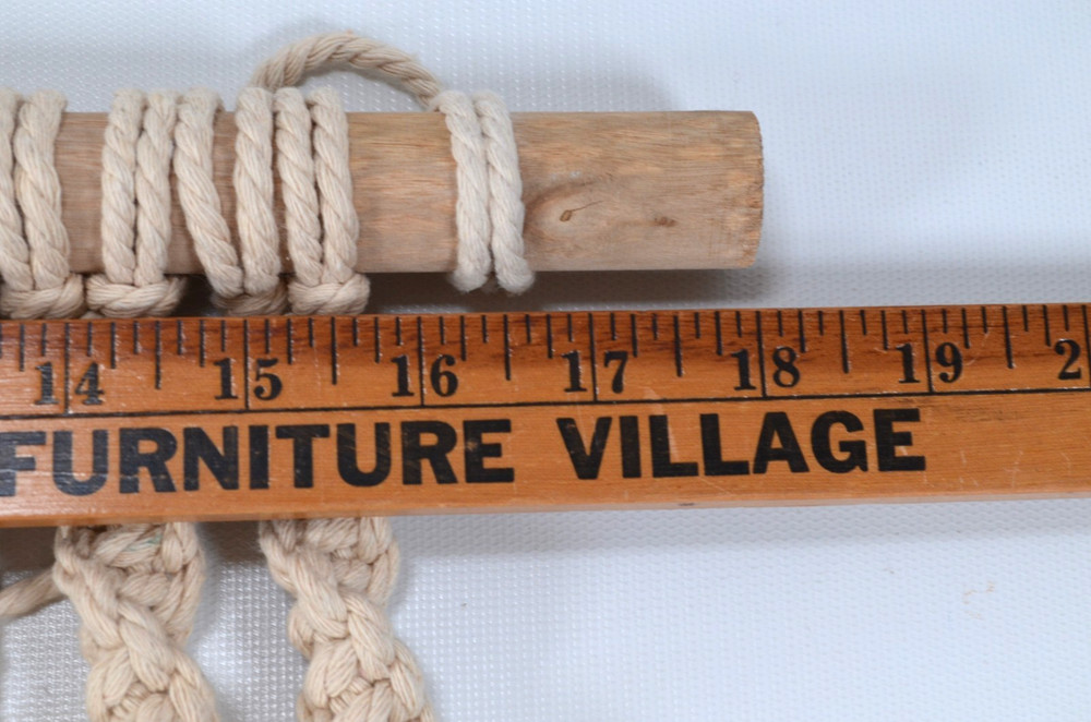 Beige Boho Macramé Wall Hanging 34" Long Pole 18" Long