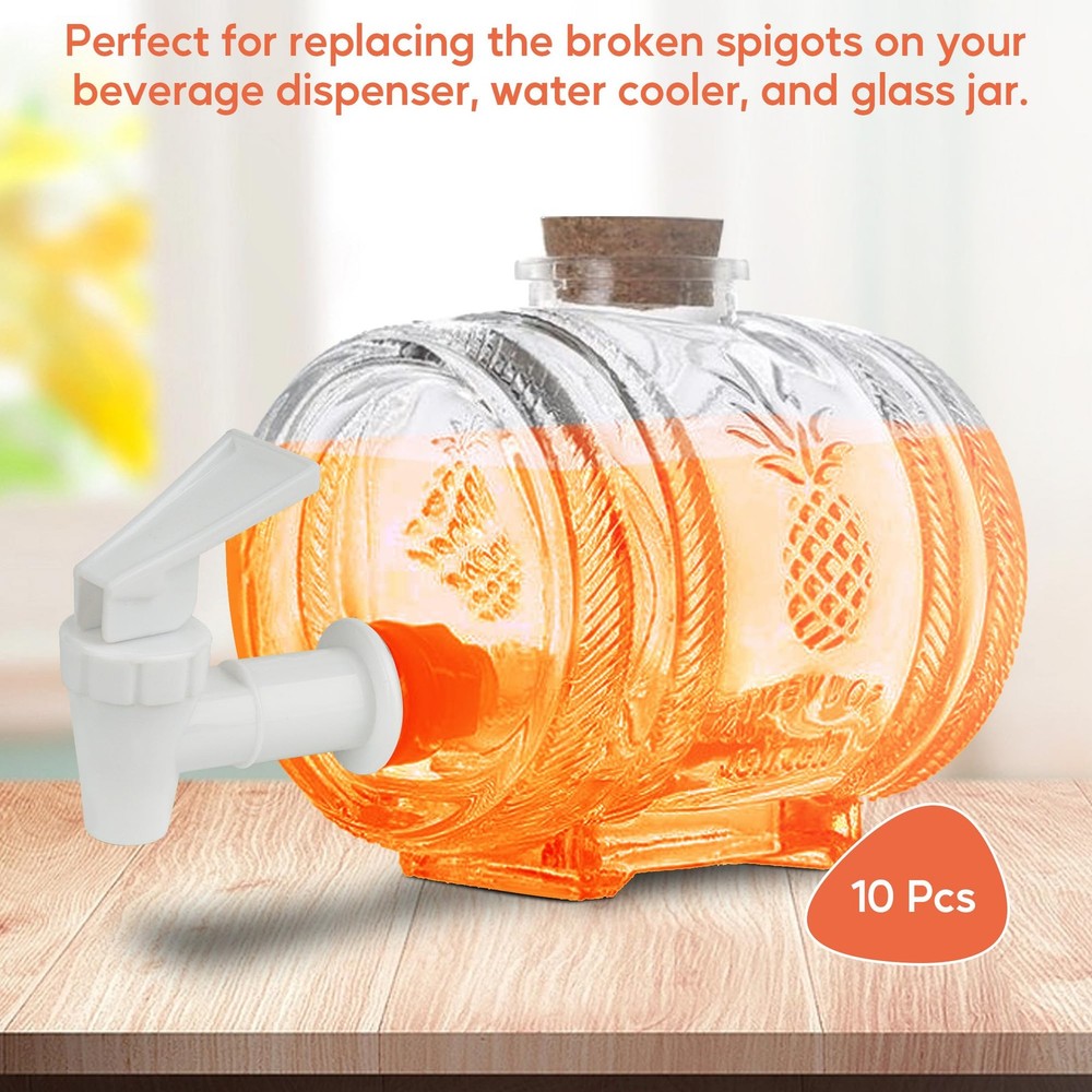 10 Sets Replacement Cooler Faucet, Reusable Plastic Spigot for Beverage Dispense