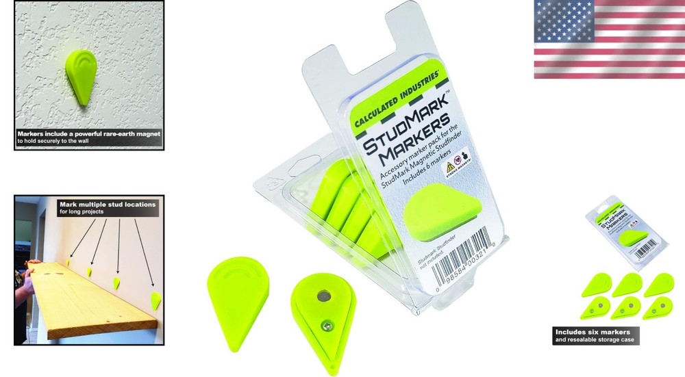 Compact 6-Piece StudMark Replacement Markers - Effortless Stud Location Tracking