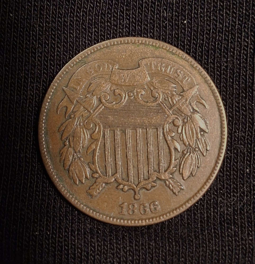 1866 TWO CENT PIECE-NICE XF