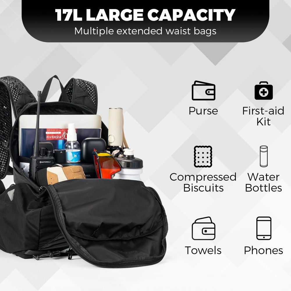 ROCKBROS Hydration Backpack, Lightweight Hydration Pack with 2L TPU Water Bla...