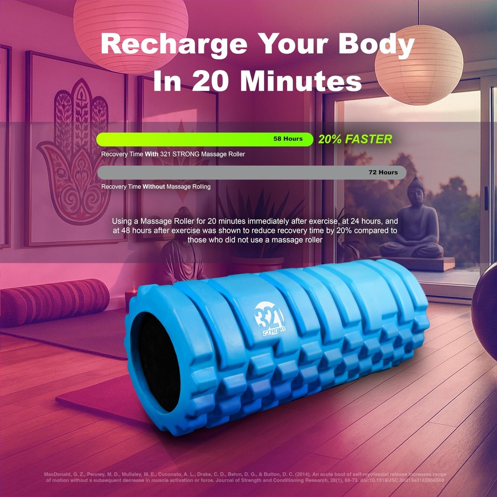 321 Strong Foam Roller - Medium Density Deep Tissue Massager for Muscle Massa...