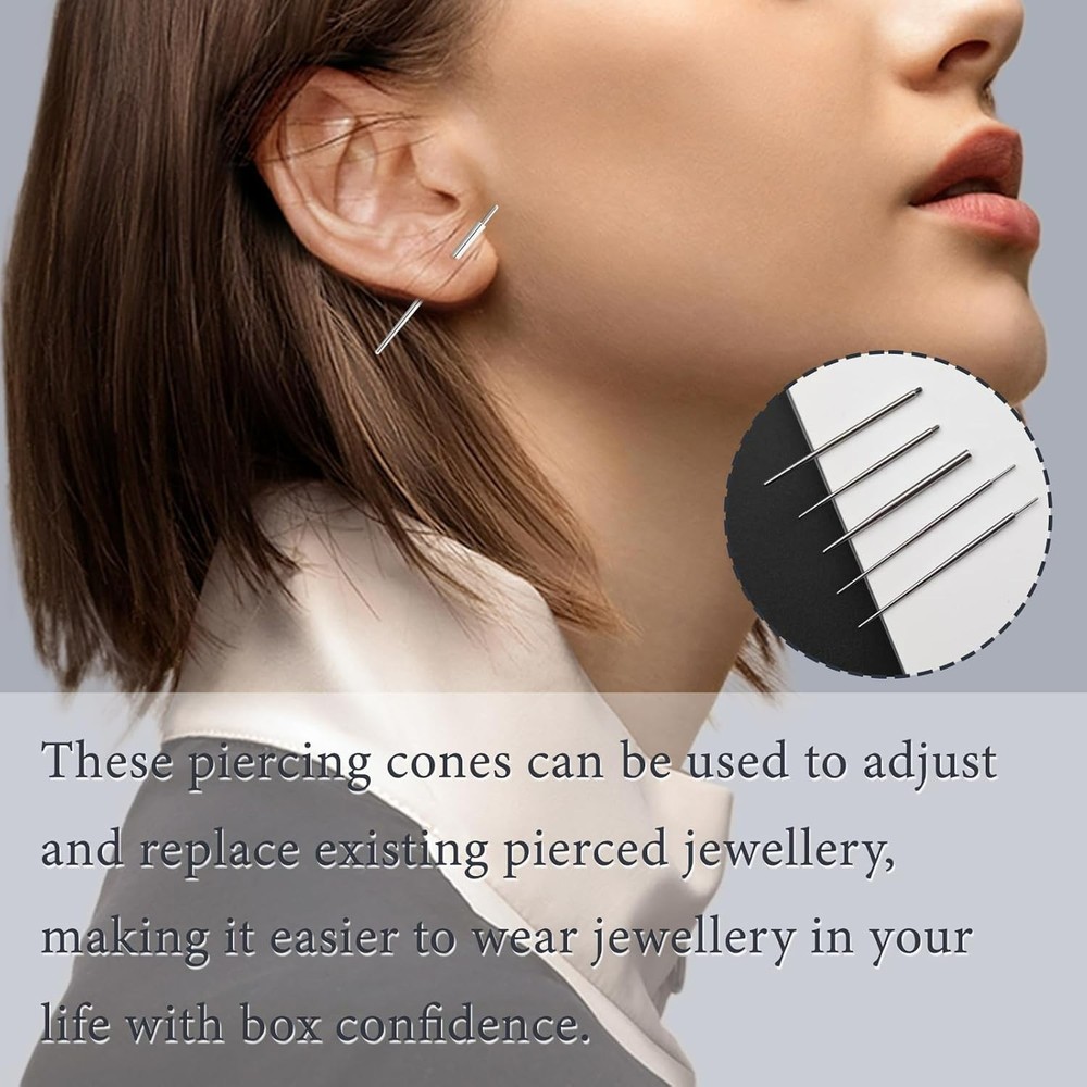 Safe and Easy Piercing Kit with Threadless Tools for Ear, Nose, Lip, Eyebrow