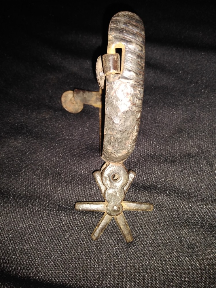 Mexican Spur, Double Sterling Silver Mounted Single Left Spur