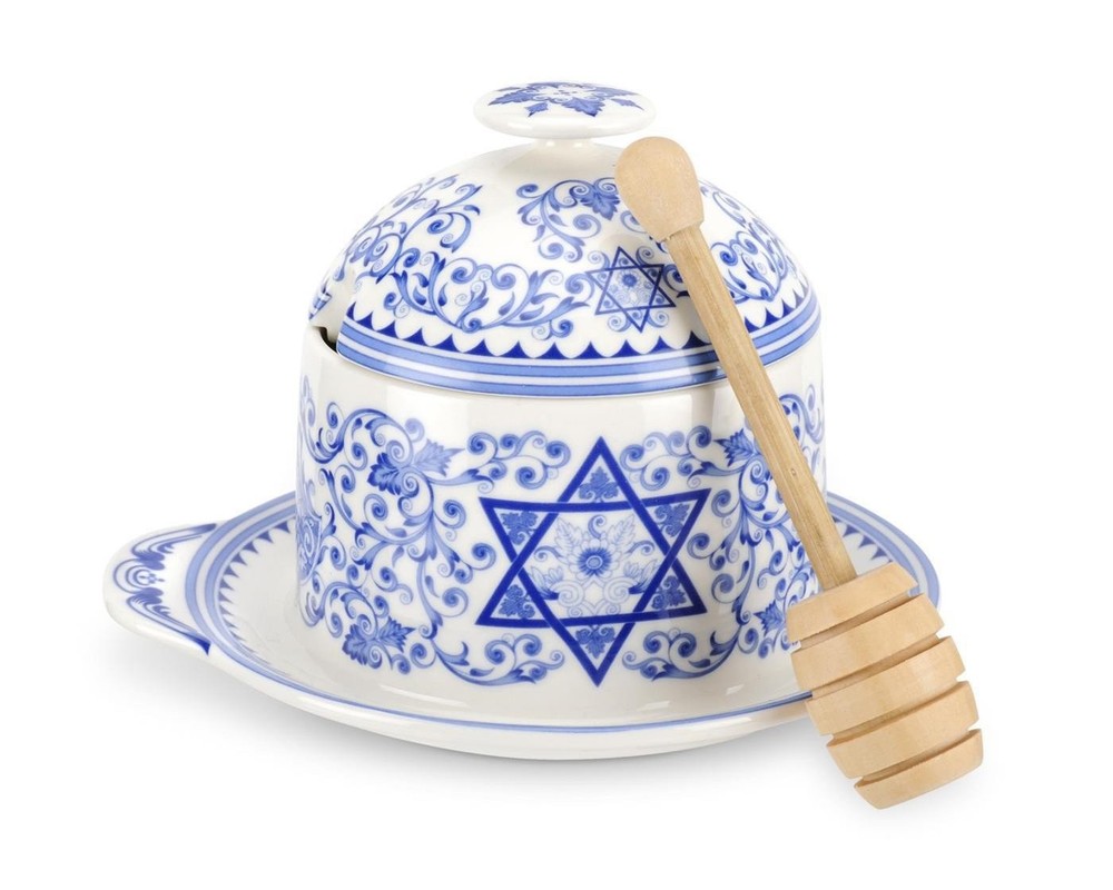 Spode Judaica Honey Pot