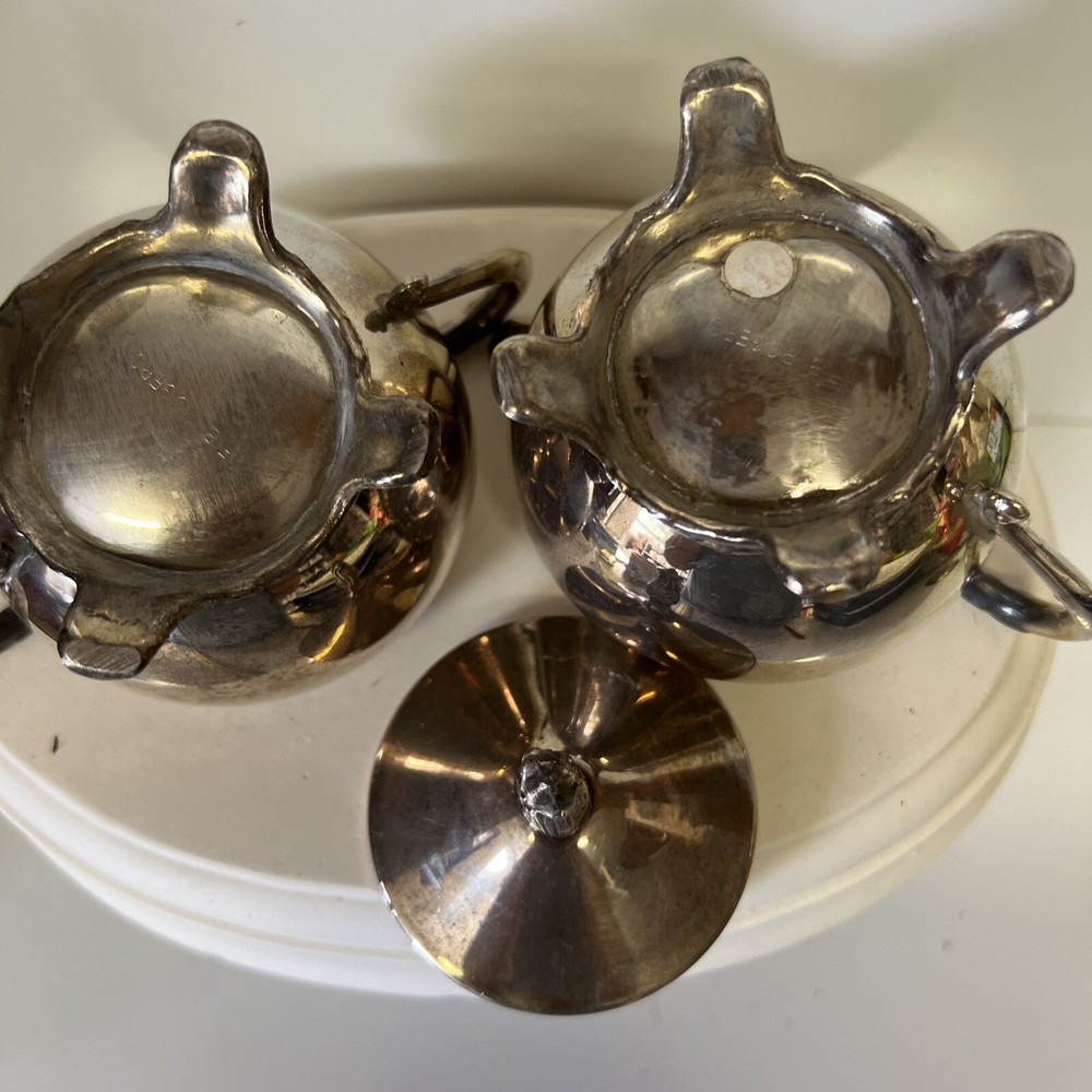 FB Rogers Silver Coffee Cream & Sugar Bowl