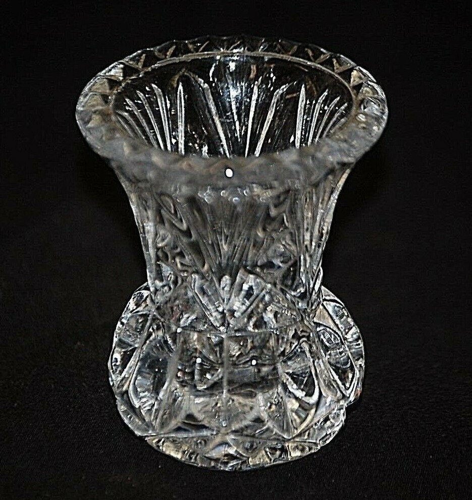 Clear Crystal Toothpick Holder Abstract Designs Tableware
