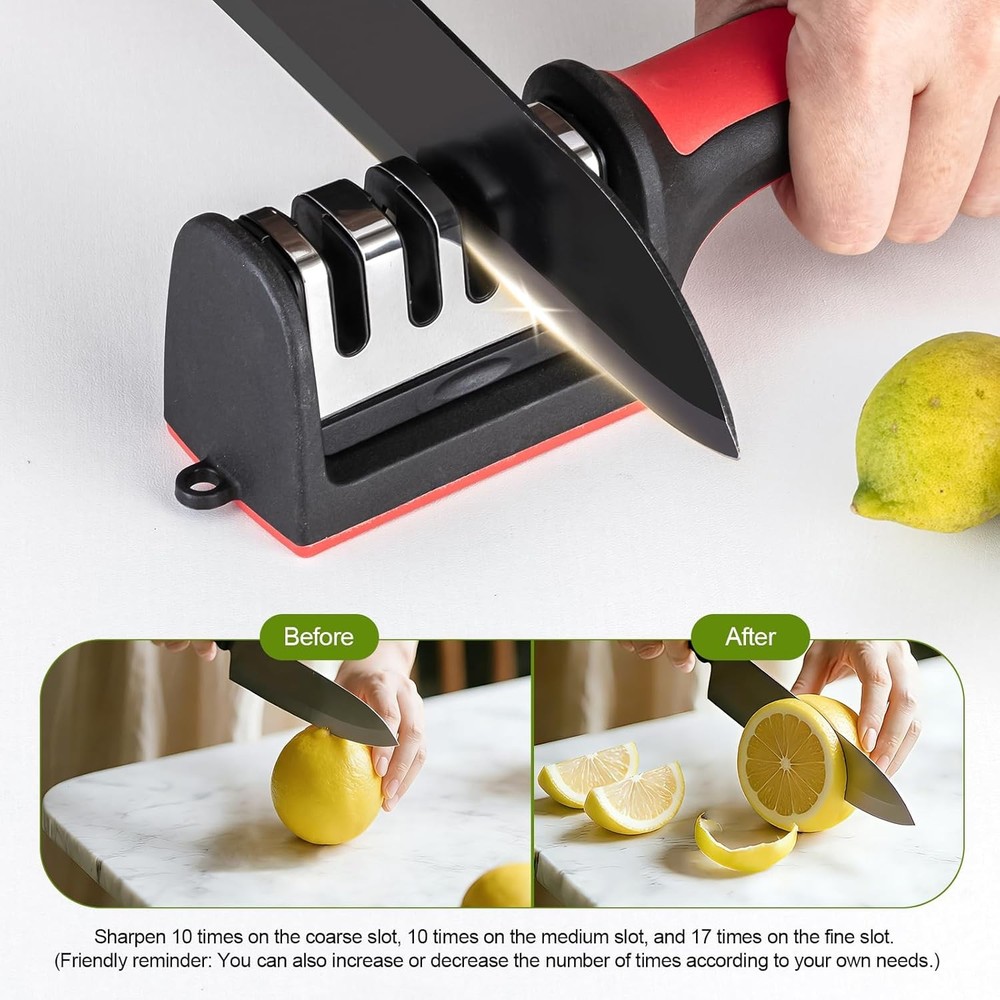 4 Stage Kitchen Knife Sharpener Professional Ceramic Diamond Steel Sharpening